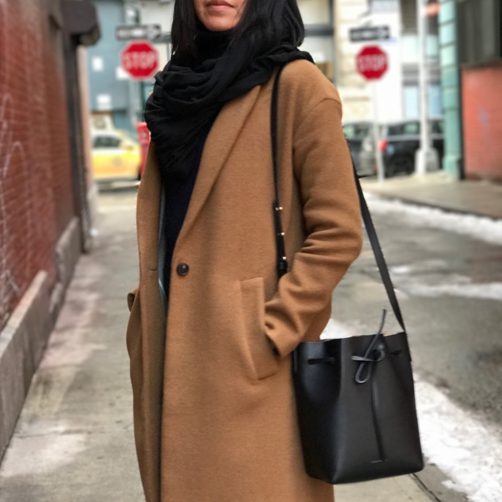 COPY - Mansur Gavriel black/gold mini bucket bag